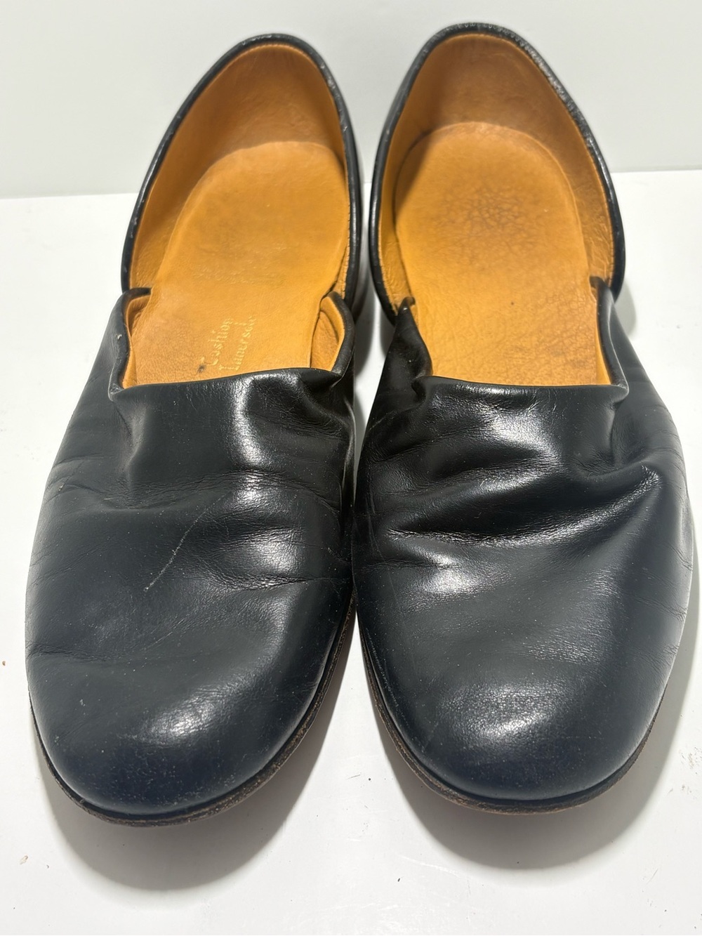 VTG 50s 60s Danvers Black Leather Slipper Loafers Fits Men 11.5 12